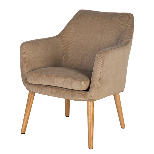 Loungesessel NICHOLAS - Cordstoff Winka: Beige