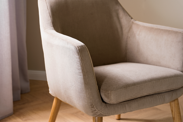 Loungesessel NICHOLAS - Cordstoff Winka: Beige