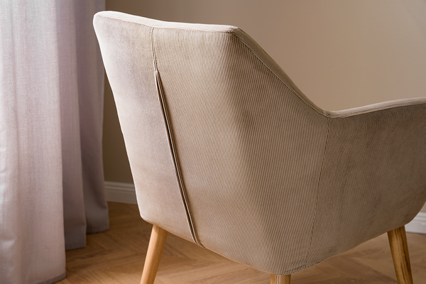 Loungesessel NICHOLAS - Cordstoff Winka: Beige