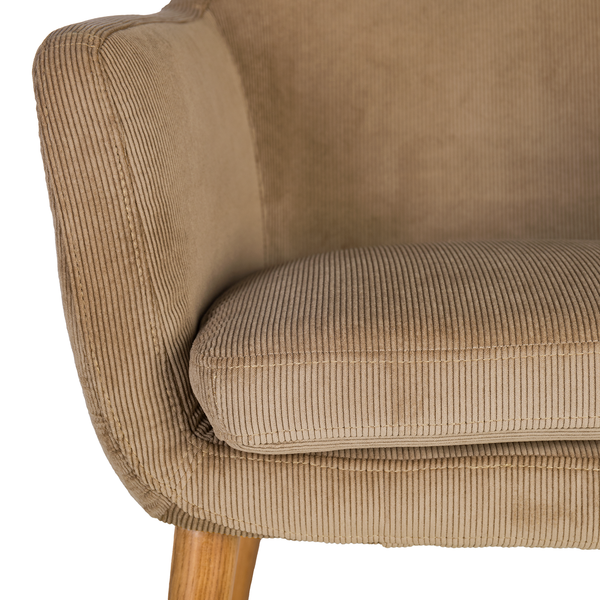 Loungesessel NICHOLAS - Cordstoff Winka: Beige