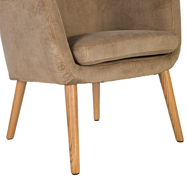 Loungesessel NICHOLAS - Cordstoff Winka: Beige