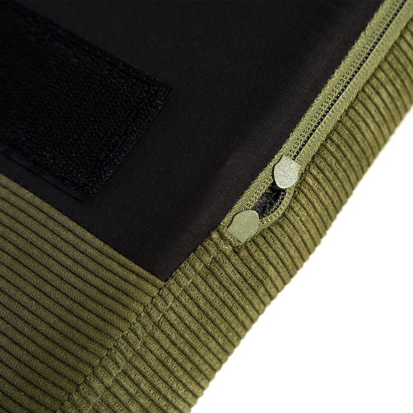 Armlehnenstuhl NICHOLAS - Cordstoff Winka: Olivegrün - Einzelstuhl