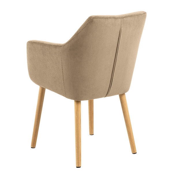 Armlehnenstuhl NICHOLAS - Cordstoff Winka: Beige - 1er Set