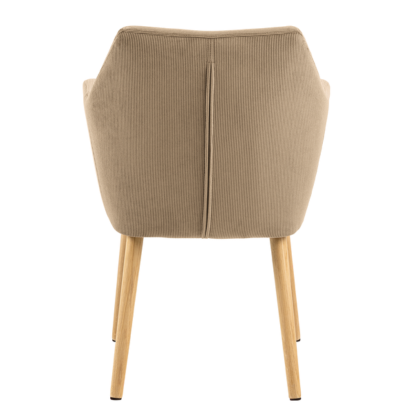 Armlehnenstuhl NICHOLAS - Cordstoff Winka: Beige - 1er Set