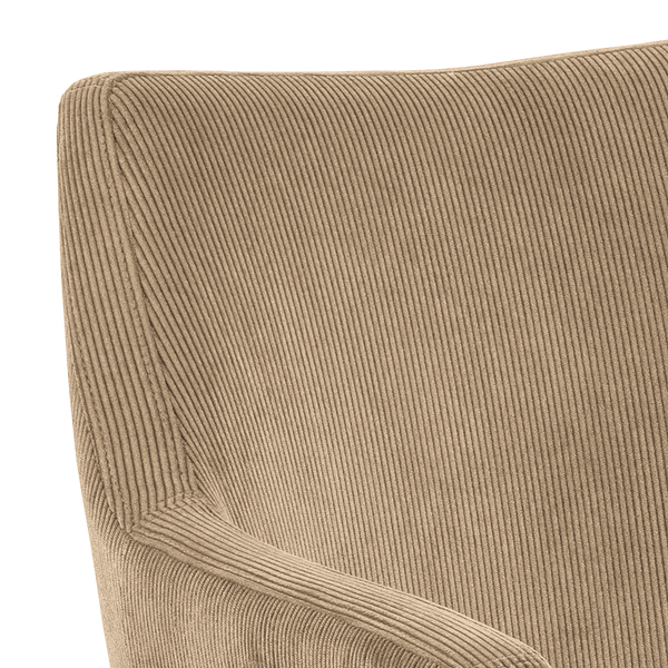 Armlehnenstuhl NICHOLAS - Cordstoff Winka: Beige - 1er Set