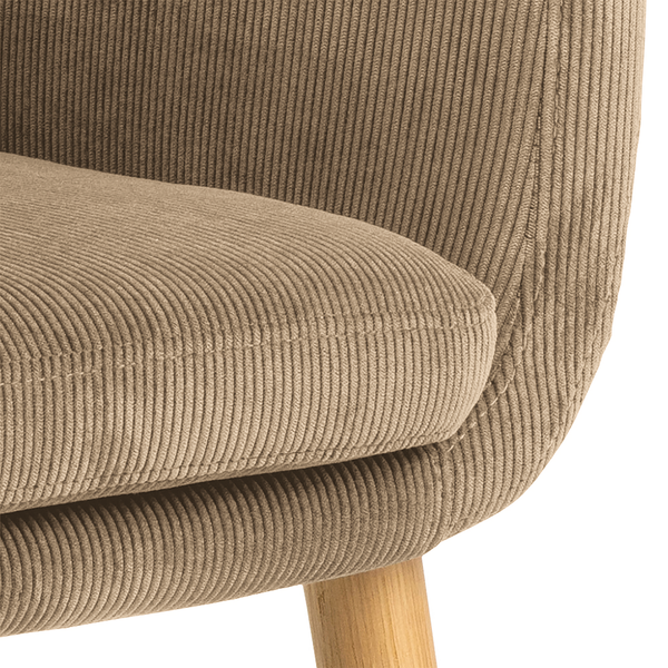 Armlehnenstuhl NICHOLAS - Cordstoff Winka: Beige - 1er Set