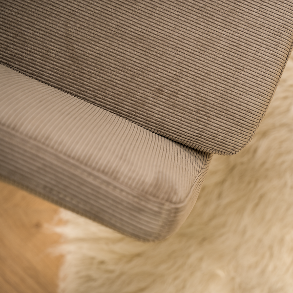 Armlehnenstuhl NICHOLAS - Cordstoff Winka: Beige - 1er Set