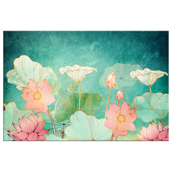 Wandbild Fairytale Flowers - Leinwand - Grün - 60 x 40 cm