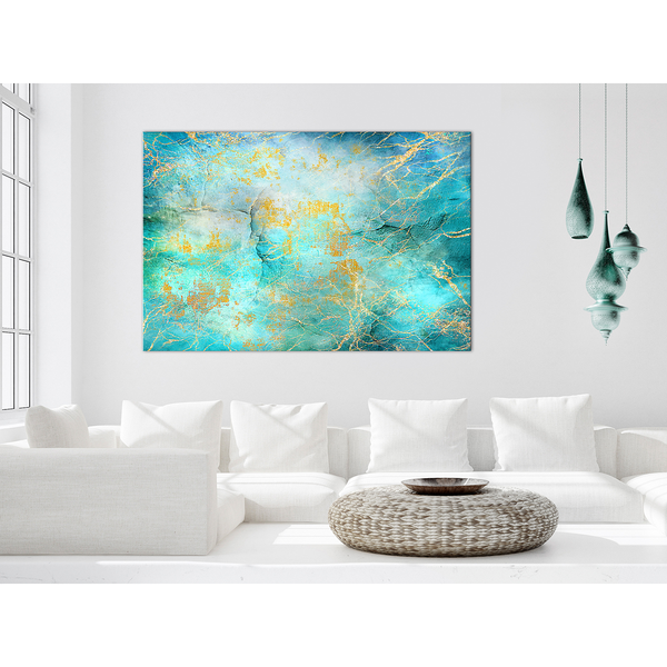Wandbild Emerald Ocean - Leinwand - Grün - 120 x 80 cm