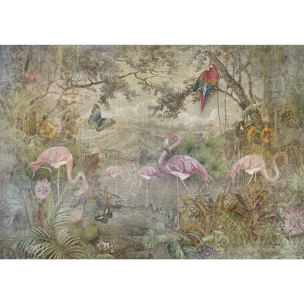 Vlies Fototapete Wild Fauna and Flora - Premium Vlies - Mehrfarbig - Breite: 250 cm