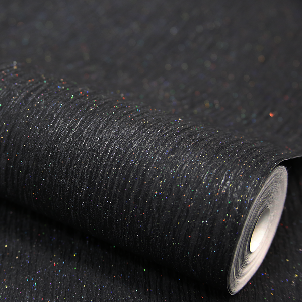 Vliestapete Disco Glitzer II - Vlies - Schwarz