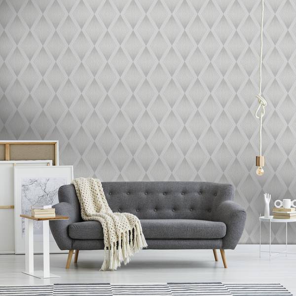 Vliestapete Chandelier - Vlies - Silber