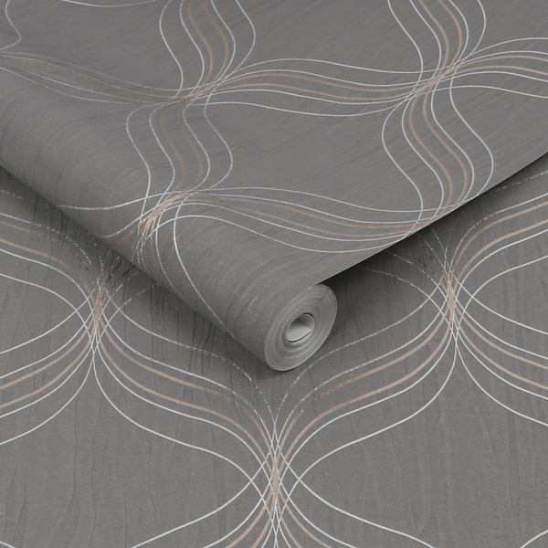 Vliestapete Optical Geo - Vlies - Grau