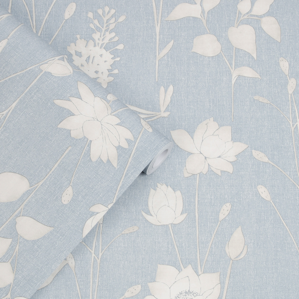 Vliestapete Dragonfly Garden - Vlies - Blau
