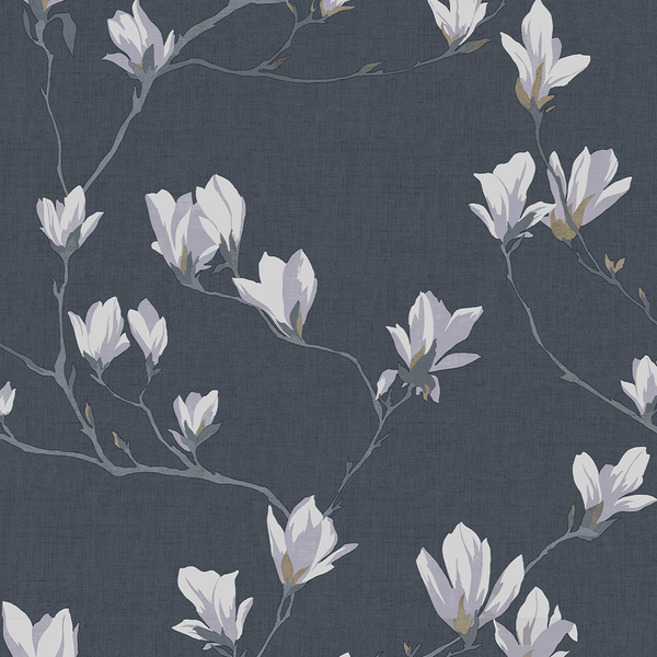 Vliestapete Magnolia Grove - Vlies - Blau