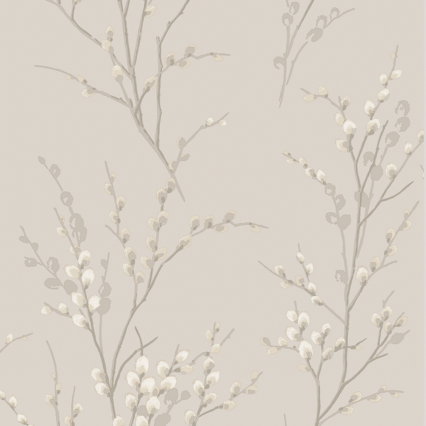 Vliestapete Pussy Willow - Vlies - Grau