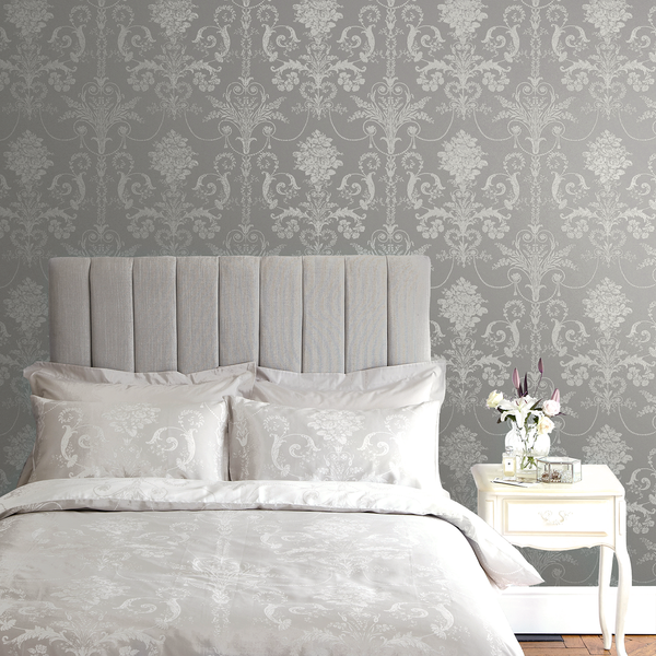 Vliestapete Josette - Vlies - Grau