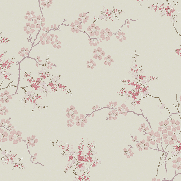 Vliestapete Oriental Blossom - Vlies - Pink