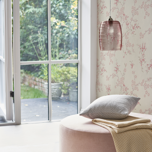 Vliestapete Oriental Blossom - Vlies - Pink