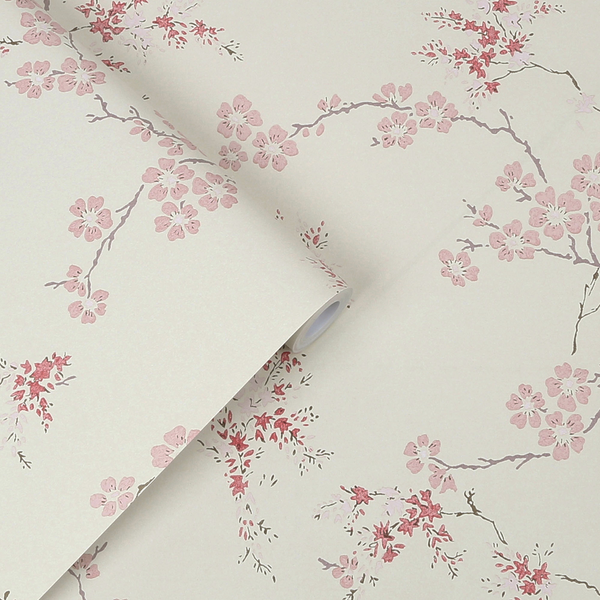 Vliestapete Oriental Blossom - Vlies - Pink
