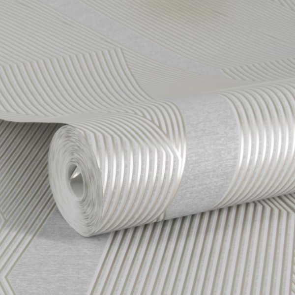 Vliestapete Elegante Linien - Vlies - Lichtgrau