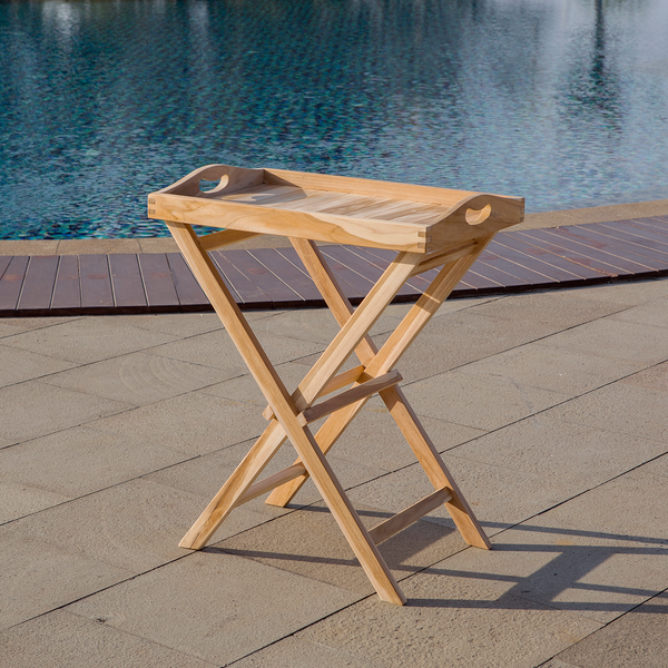 Serviertisch Scroll - Teakholz - Natur