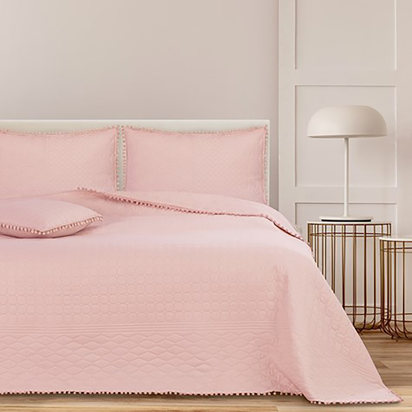 Tagesdecke Ladore - Polyester - Hellrosa - 200 x 220 cm