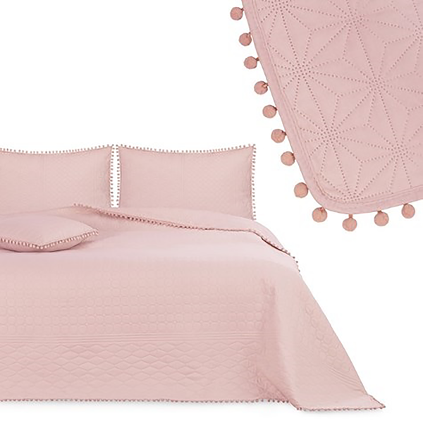 Tagesdecke Ladore - Polyester - Hellrosa - 200 x 220 cm