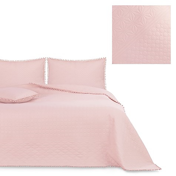 Tagesdecke Ladore - Polyester - Hellrosa - 200 x 220 cm