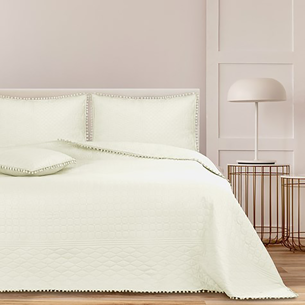 Tagesdecke Ladore - Polyester - Creme - 170 x 210 cm