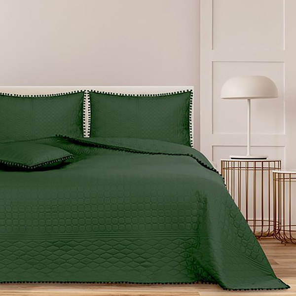 Tagesdecke Ladore - Polyester - Dunkelgrün - 260 x 280 cm