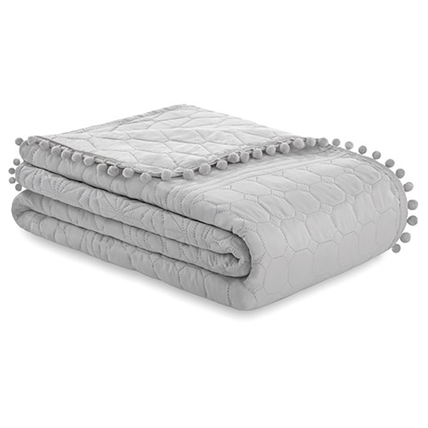 Tagesdecke Ladore - Polyester - Hellgrau - 260 x 280 cm