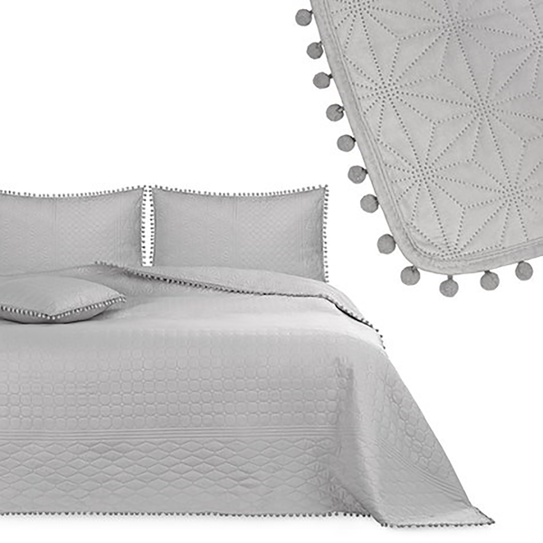 Tagesdecke Ladore - Polyester - Hellgrau - 260 x 280 cm
