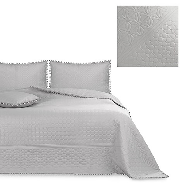 Tagesdecke Ladore - Polyester - Hellgrau - 260 x 280 cm