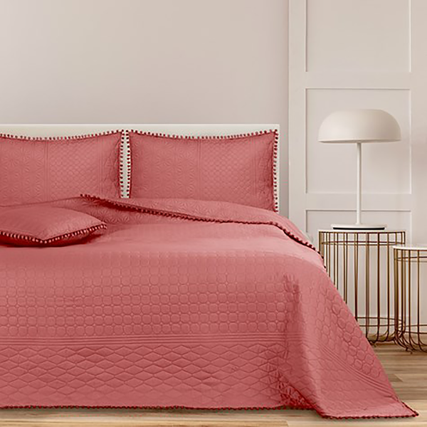 Tagesdecke Ladore - Polyester - Altrosa - 260 x 280 cm