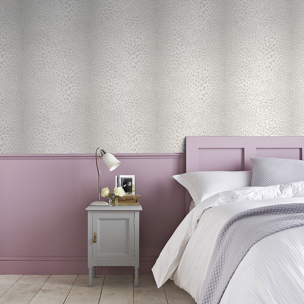 Vliestapete Leopard - Vlies - Grau