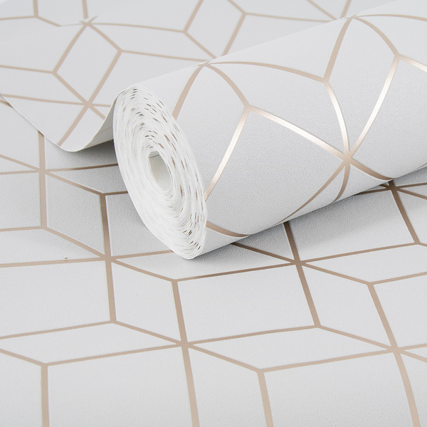 Vliestapete Myrtle Geo - Vlies - Grau