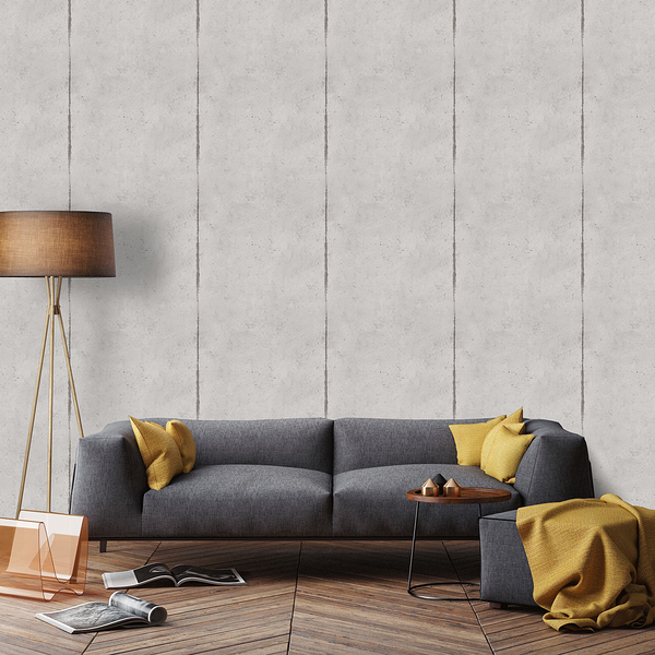 Vliestapete Beton Platten - Vlies - Grau