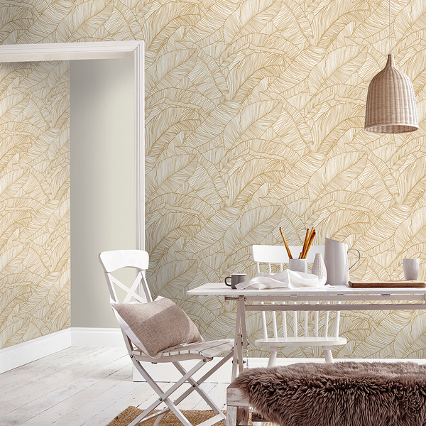 Vliestapete Kaya - Vlies - Gold