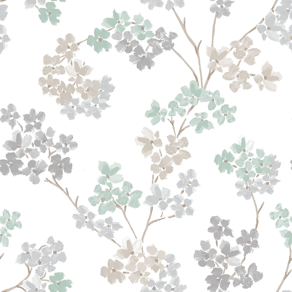 Vliestapete Blumen I - Vlies - Grau