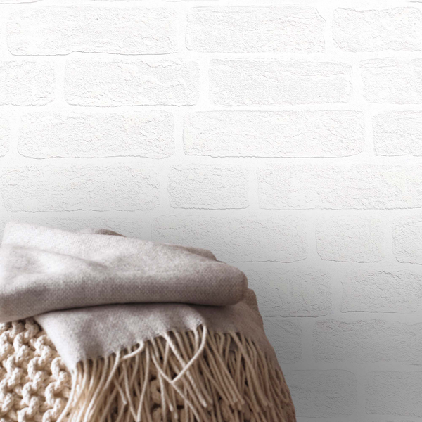 Vliestapete Steine - Vlies - Weiß