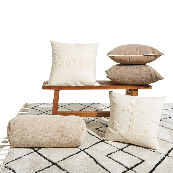 Kissenhülle Touch - Acetat / Polyester - Taupe - 45 x 45 cm
