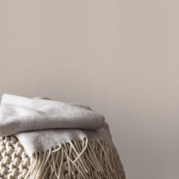 Vliestapete Textil Uni - Vlies - Taupe