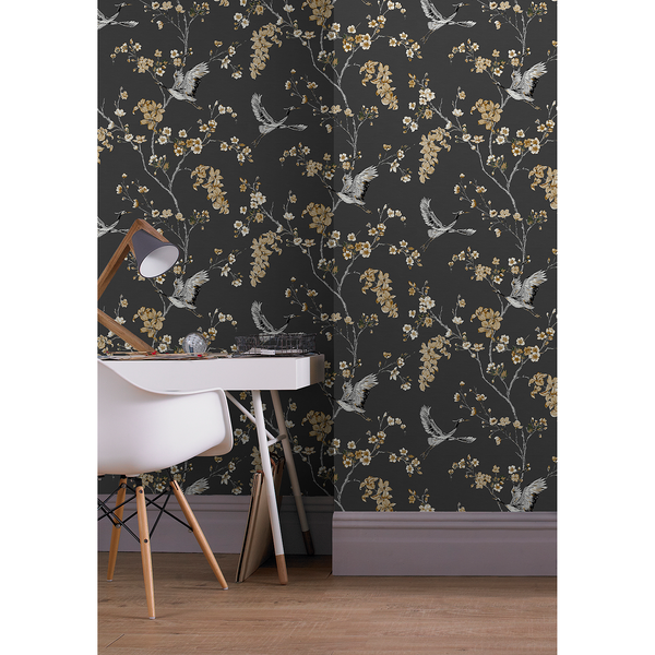 Vliestapete Alexa Crane - Vlies - Gold