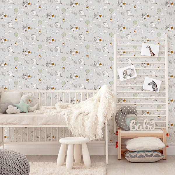 Papiertapete Disney Winnie Pooh - Papier - Grau