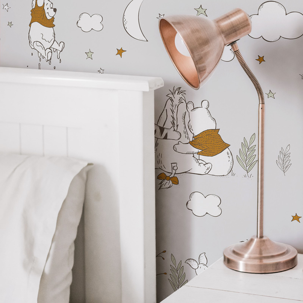 Papiertapete Disney Winnie Pooh - Papier - Grau