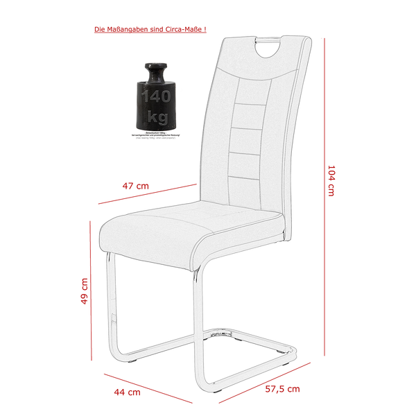 Freischwinger Festola - Grau - 4er Set
