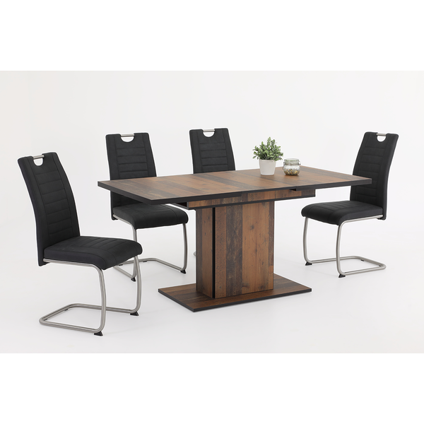 Freischwinger Wisches - Microfaser / Edelstahl - Anthrazit - 4er Set