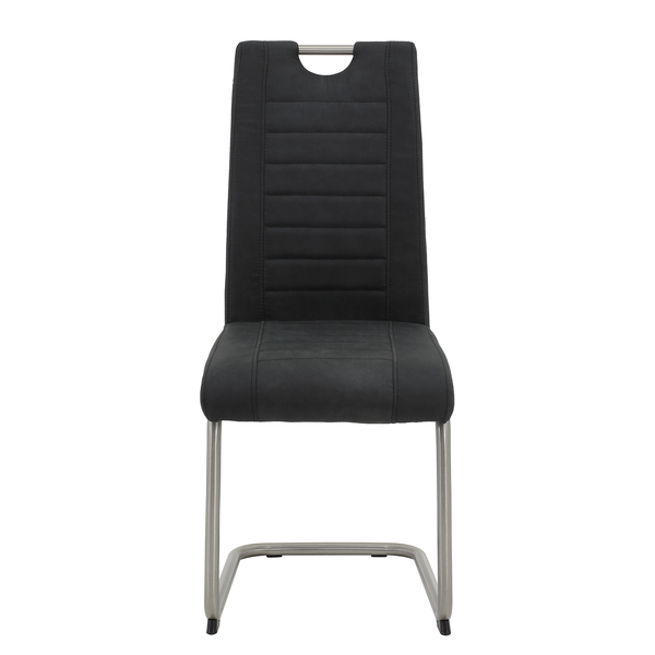 Freischwinger Wisches - Microfaser / Edelstahl - Anthrazit - 4er Set