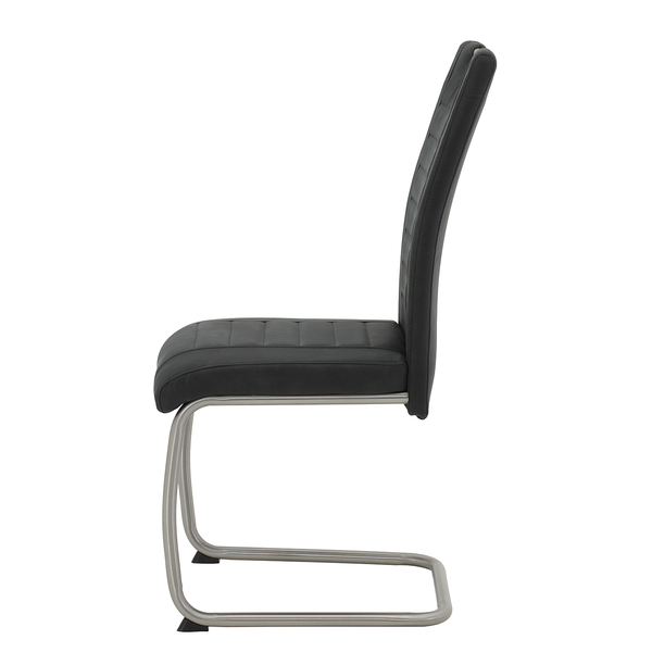 Freischwinger Wisches - Microfaser / Edelstahl - Anthrazit - 4er Set